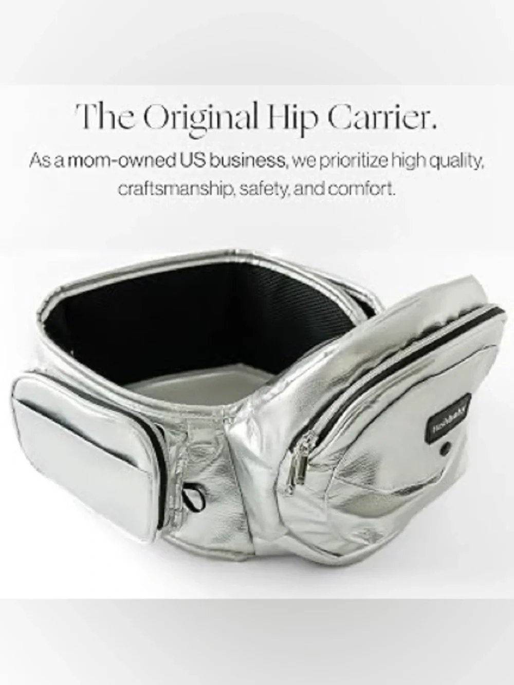 Tushbaby Silver Kids Hip Seat Carrying Bag - Hands-Free Child Seat